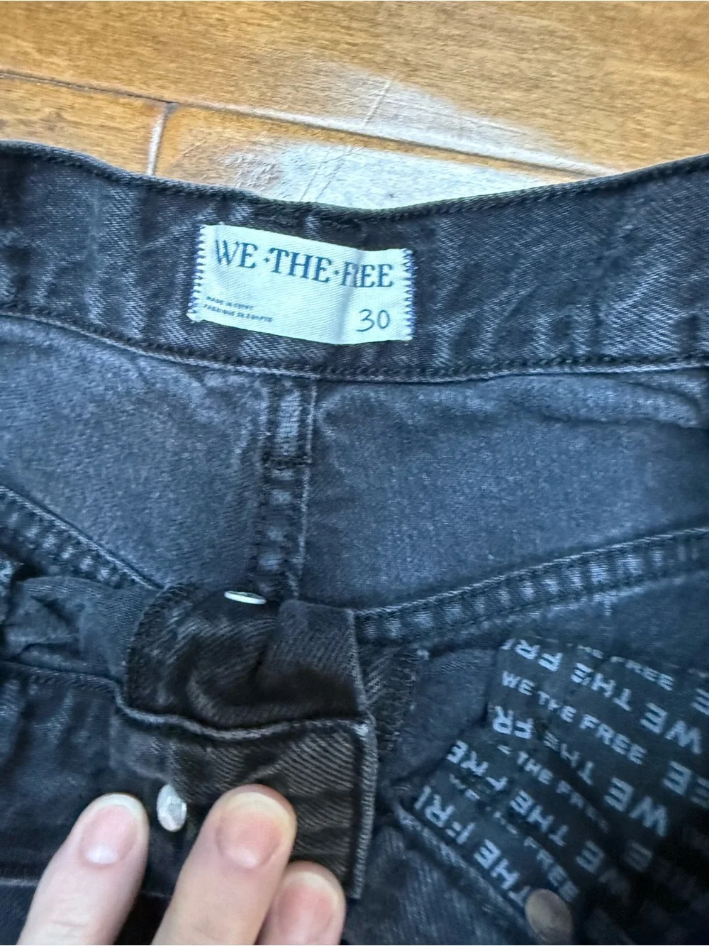 Free People We The Free Montana Black Denim Jorts Shorts Size 30 WORN ONCE